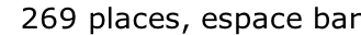 269 places, espace bar